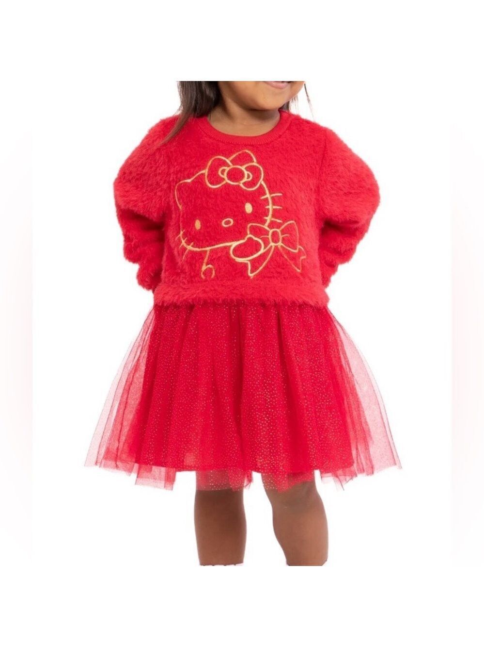Hello Kitty Red Tutu Sweater Dress Girls 18M Holiday Party - Picture 1 of 14